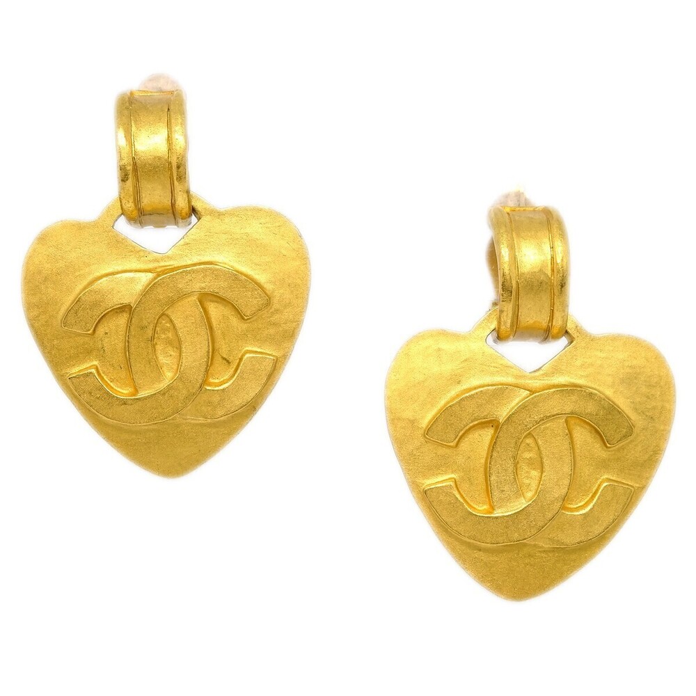 Chanel Vintage CC Heart Clip-On Metal Small